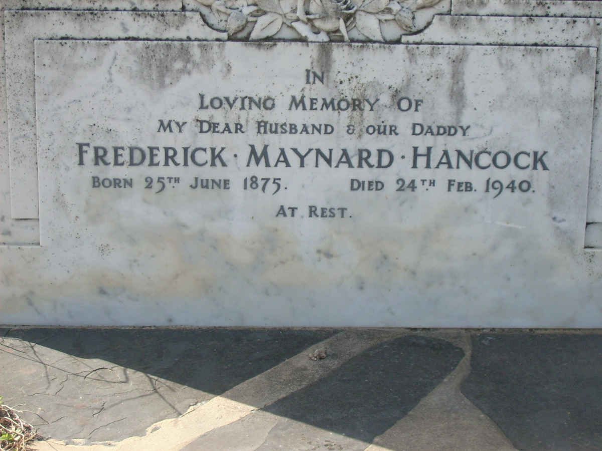 HANCOCK Frederick Maynard 1875-1940