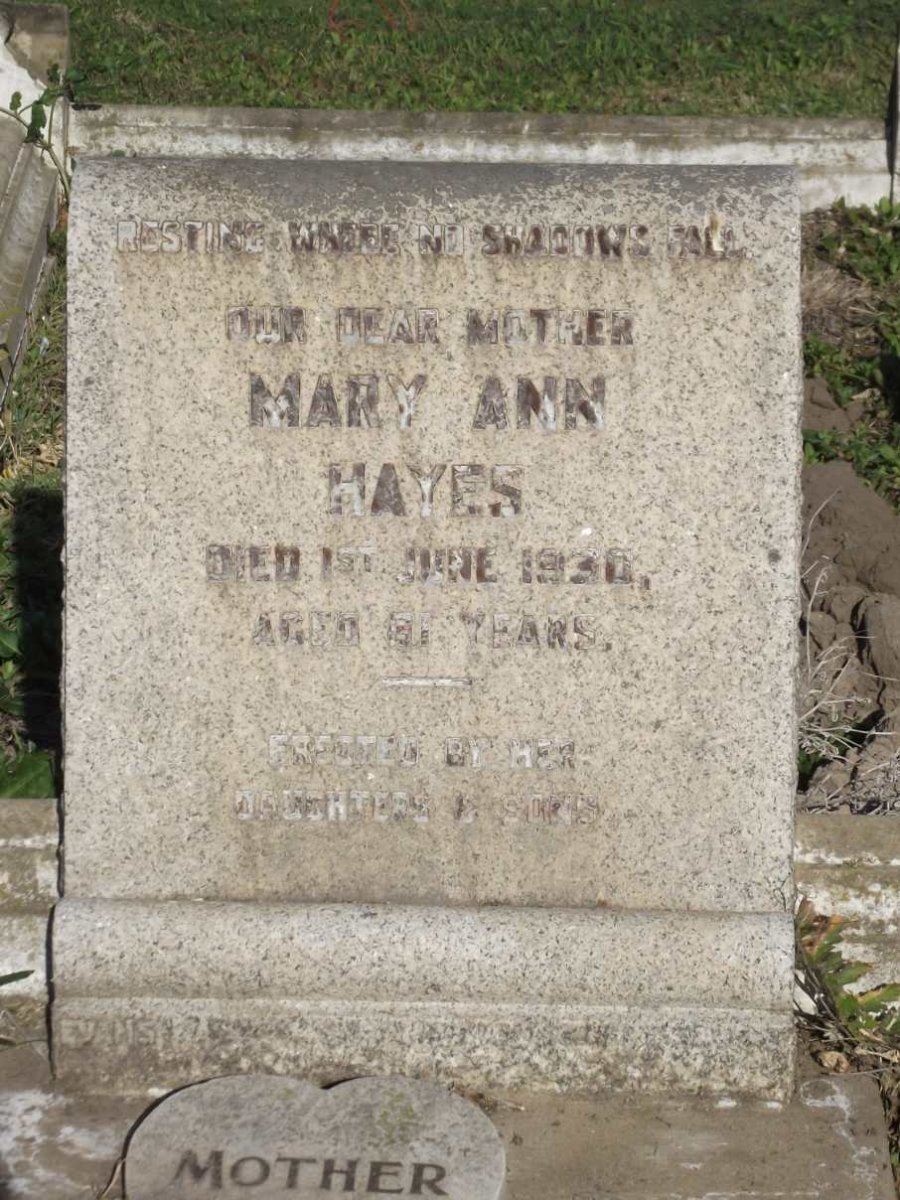 HAYES Mary Ann -1930