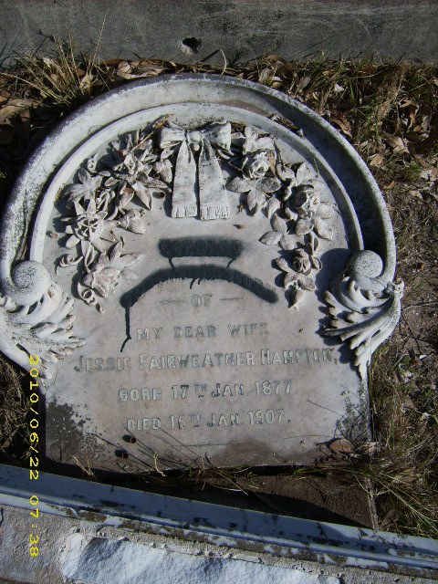HAMPTON Jessie Fairweather 1877-1907