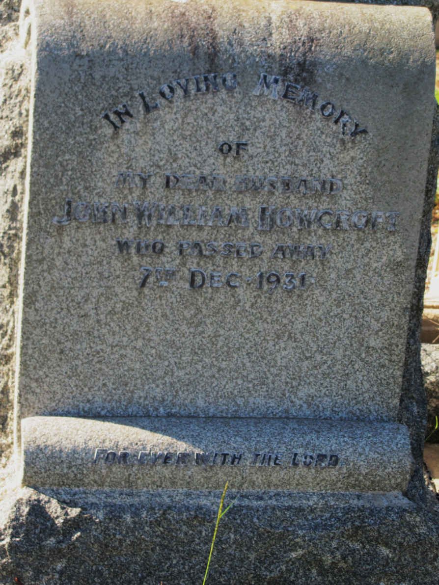 HOWCROFT John William -1931