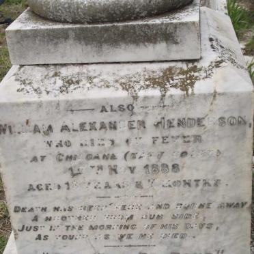 HENDERSON William Alexander -1888