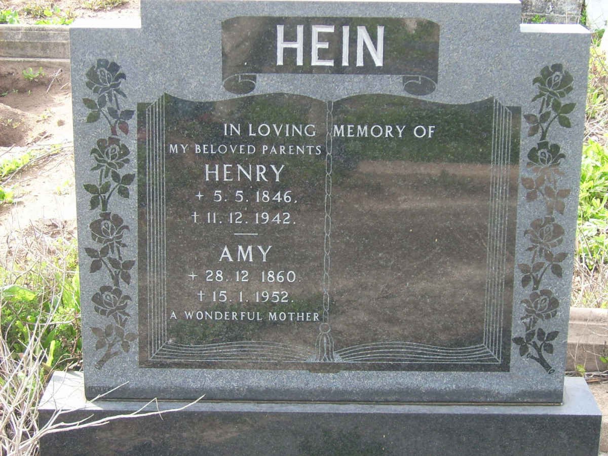 HEIN Henry 1846-1942 &amp; Amy 1860-1952
