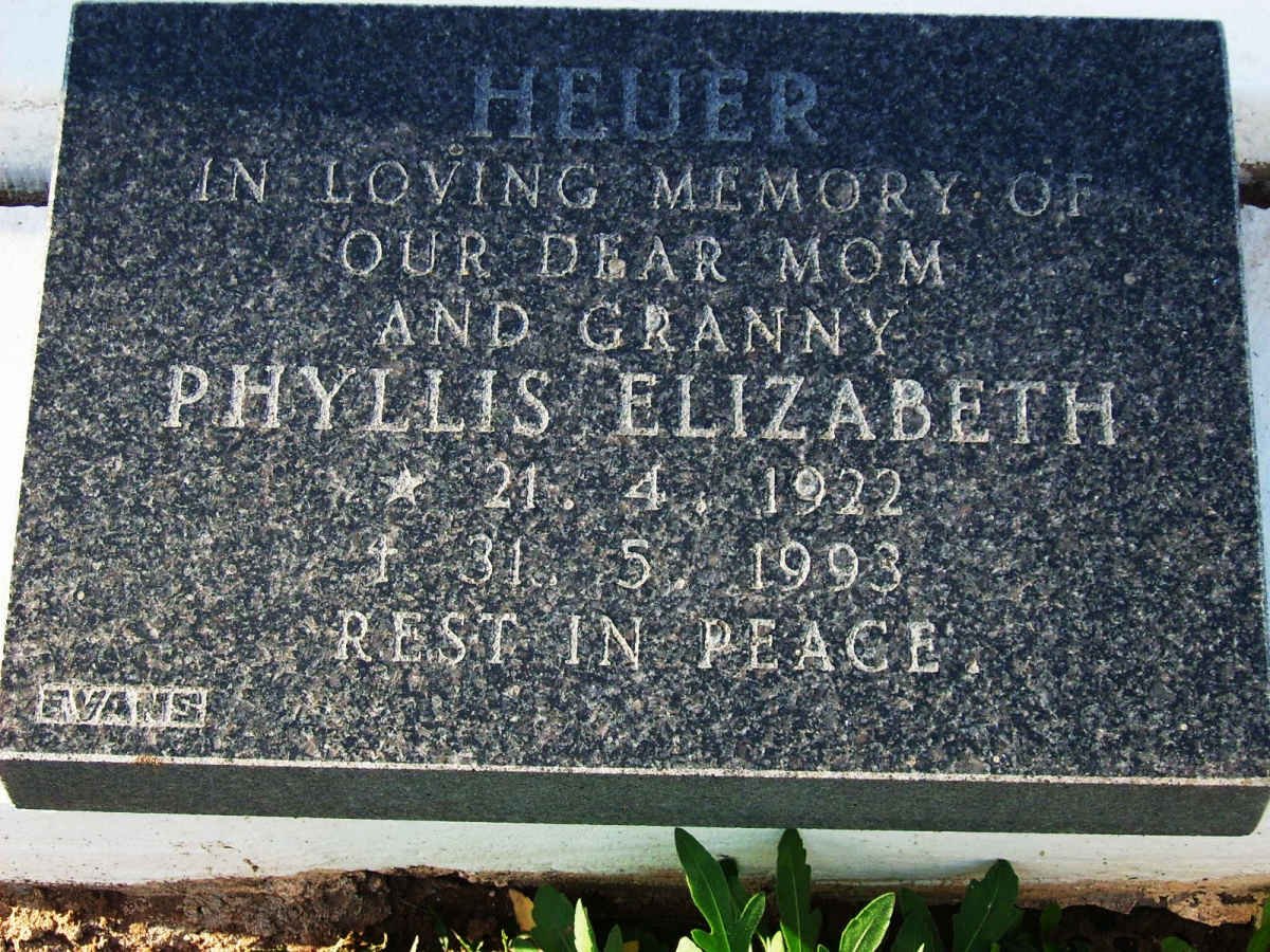HEUER Phyllis Elizabeth 1922-1993