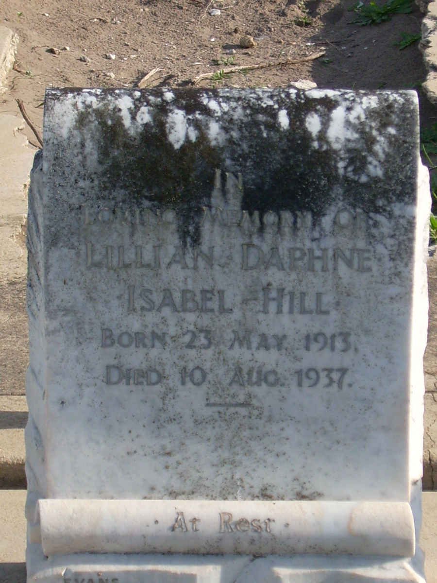 HILL Lillian Daphne Isabel 1913-1937
