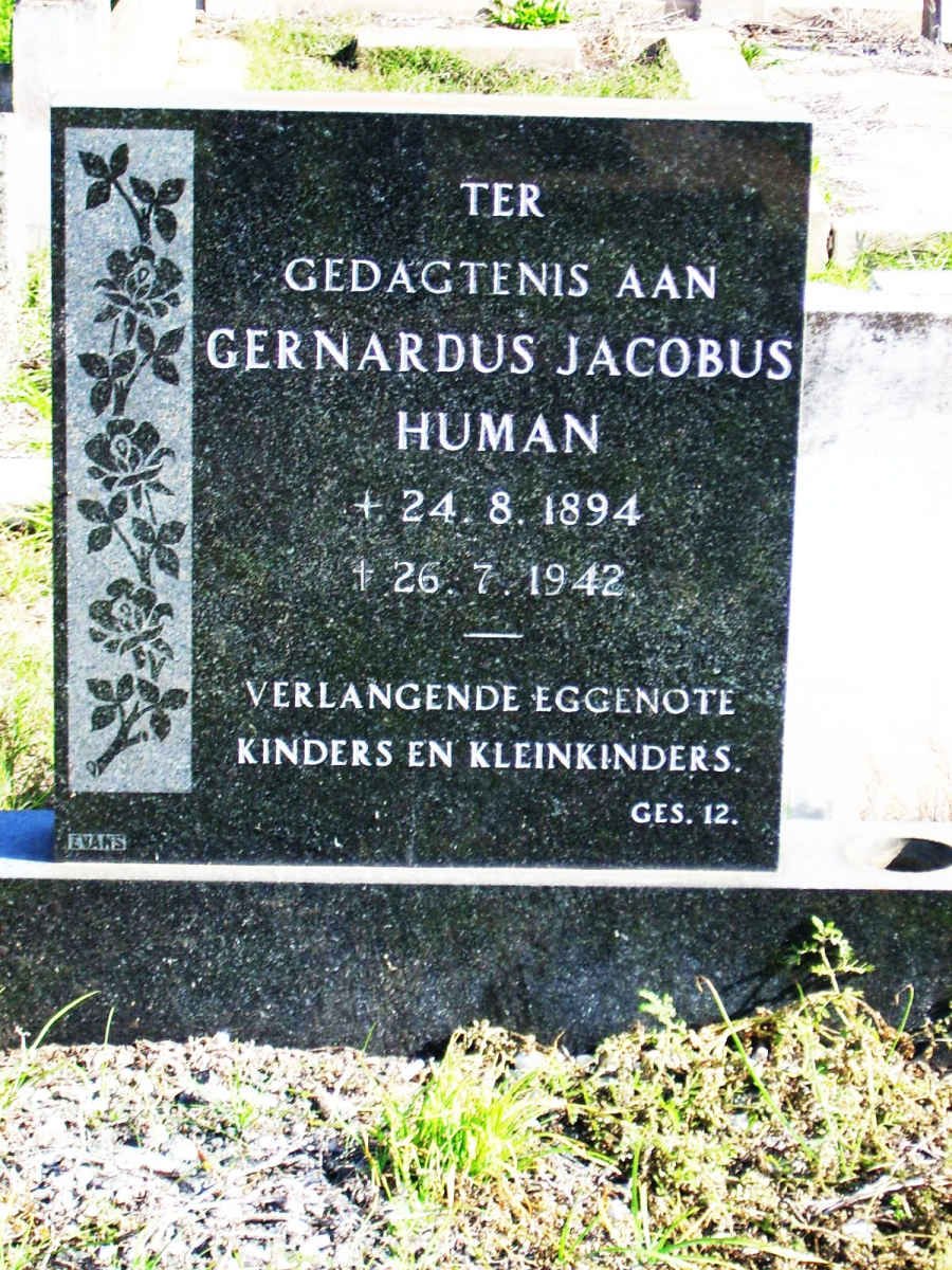 HUMAN Gernardus Jacobus 1894-1942