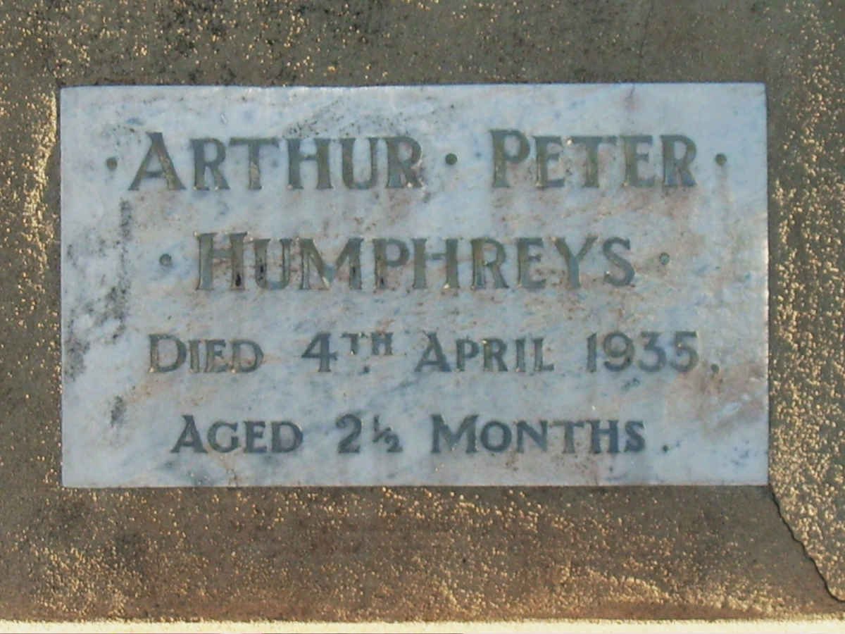 HUMPHREYS Arthur Peter -1935