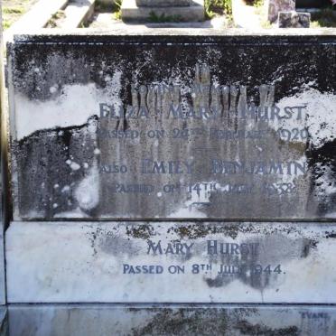 HURST Eliza Mary -1920 :: BENJAMIN Emily -1938 :: HURST Mary -1944