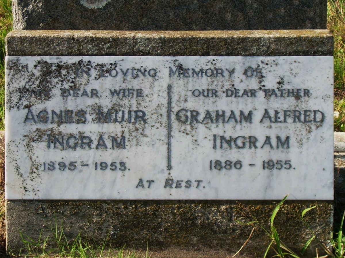 INGRAM Graham Alfred 1886-1955 &amp; Agnes Muir 1895-1958 