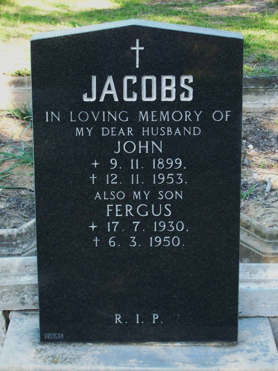JACOBS John 1899-1953 :: JACOBS Fergus 1930-1950