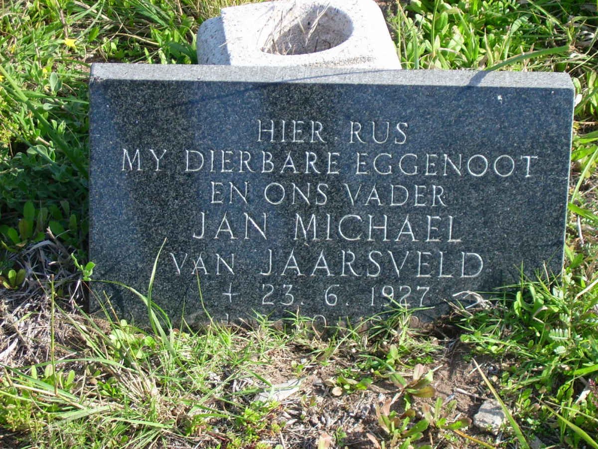 JAARSVELD Jan Michael, van -1927