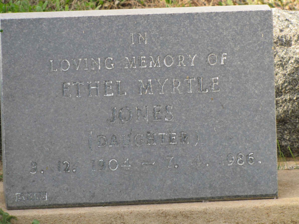 JONES Ethel Myrtle 1904-1986