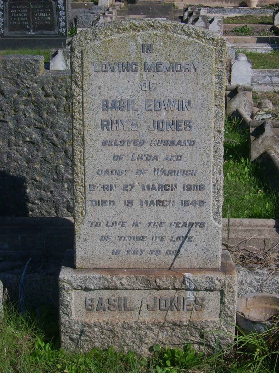 JONES Basil Edwin Rhys 1908-1948