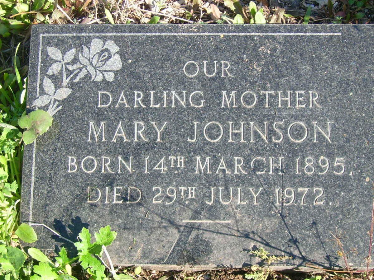 JOHNSON Mary 1895-1972