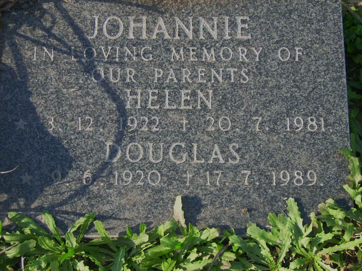 JOHANNIE Douglas 1920-1989 &amp; Helen 1922-1981
