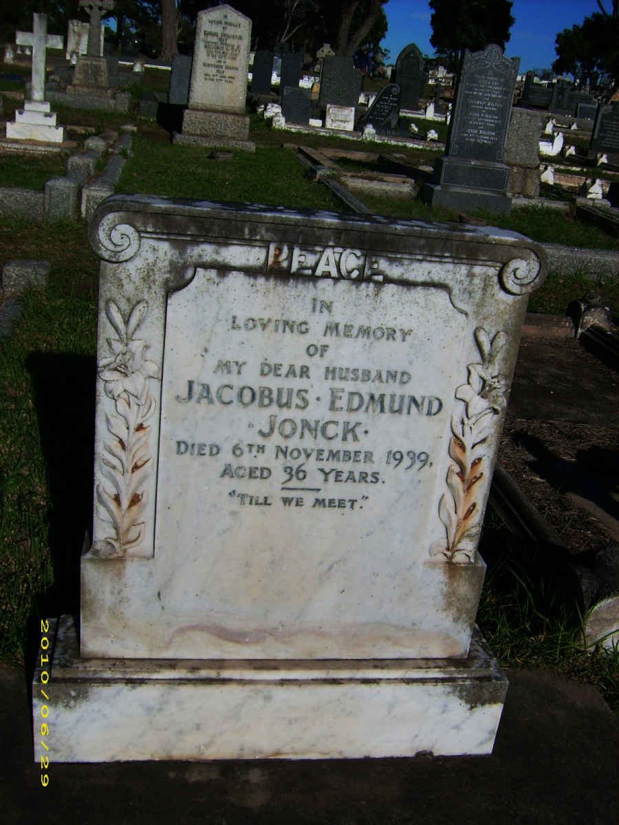 JONCK Jacobus Edmund -1939