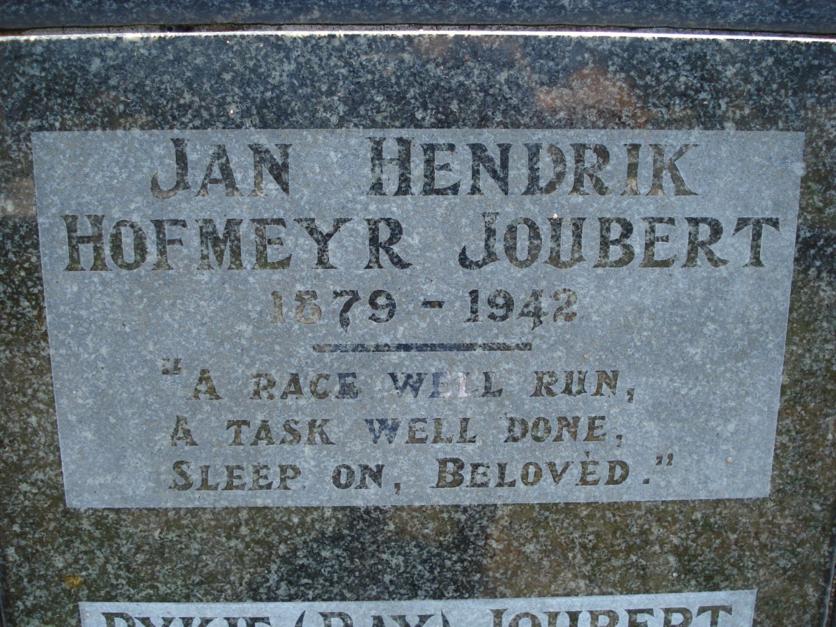JOUBERT Jan Hendrik Hofmeyer 1879-1942