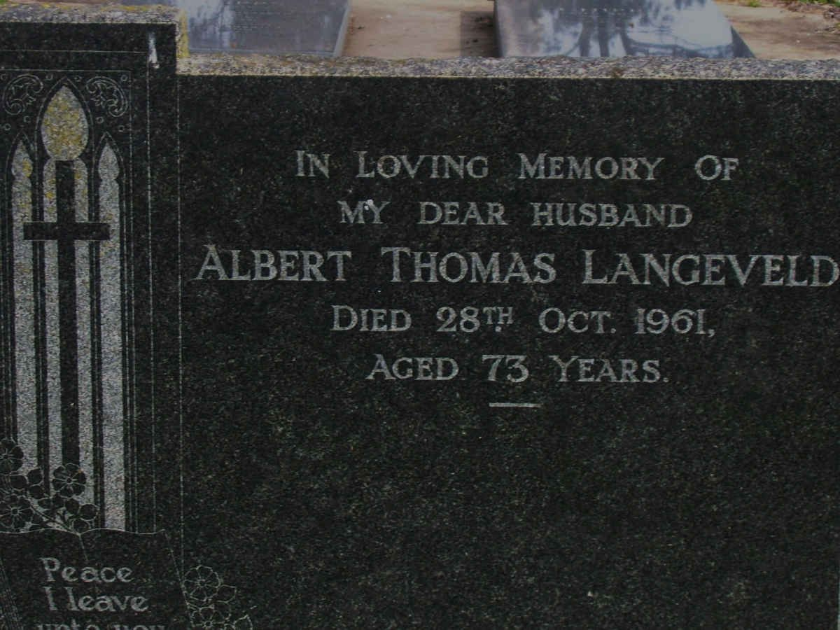 LANGEVELDT Albert Thomas -1961 