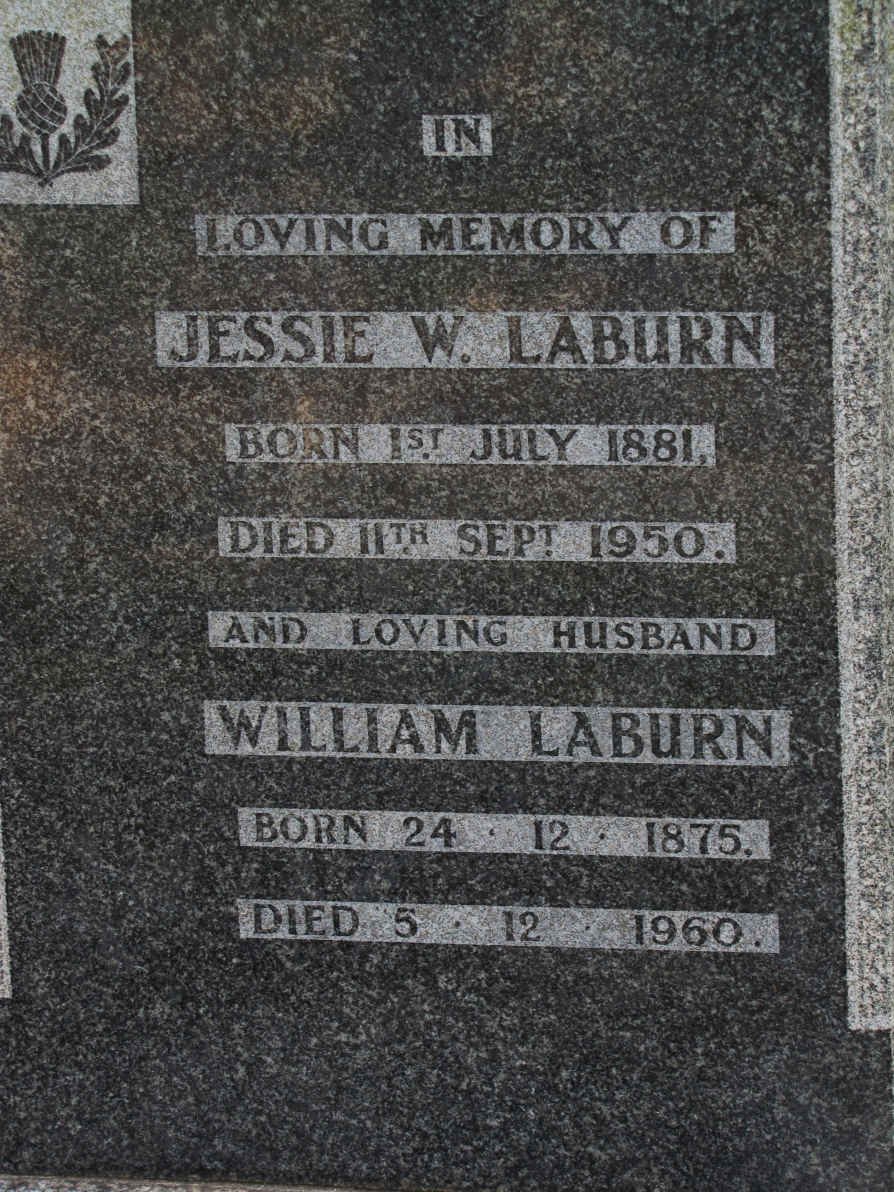 LABURN William 1875-1960 &amp; Jessie W. 1881-1950 