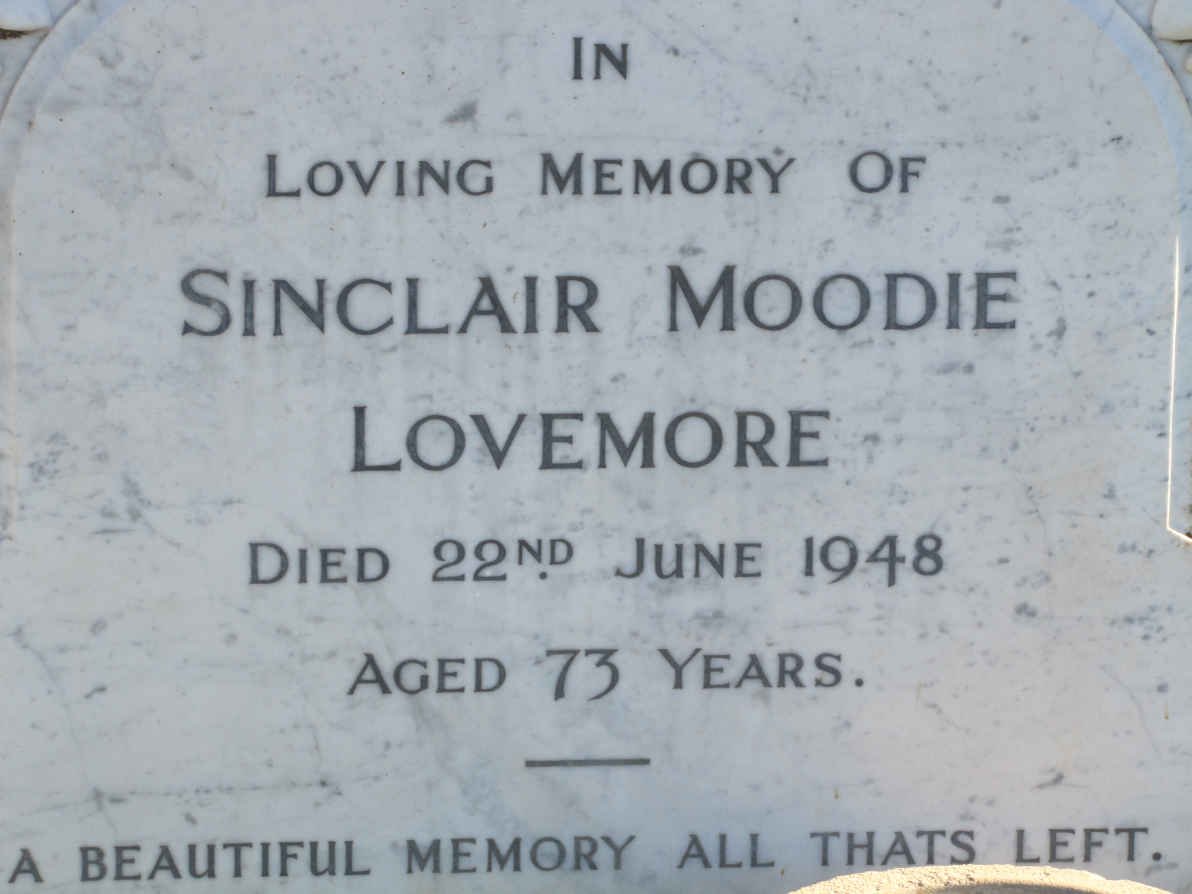 LOVEMORE Sinclair Moodie -1948