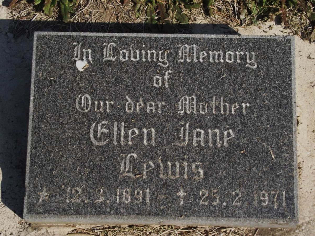 LEWIS Ellen Jane 1891-1971