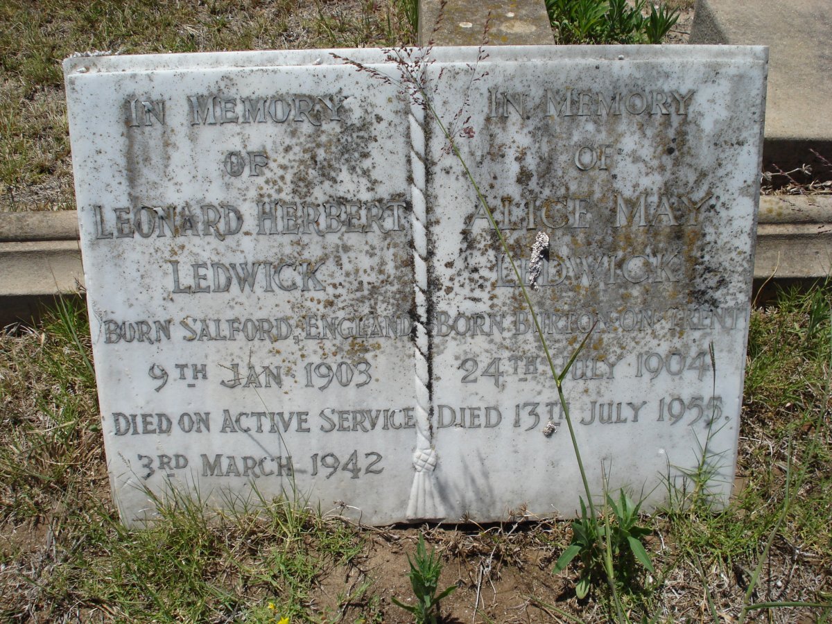 LEDWICK Leonard Herbert 1903-1942 &amp; Alice May 1904-1955