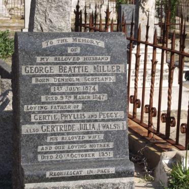 MILLER George Beattie 1874-1947 &amp; Gertrude Julia WALSH -1951