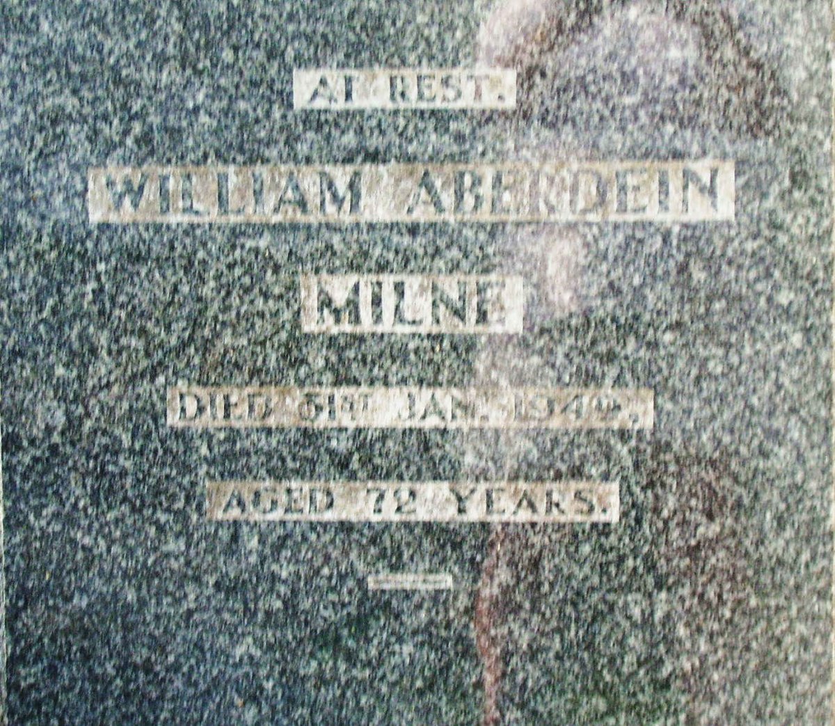MILNE William Aberdein -1949 