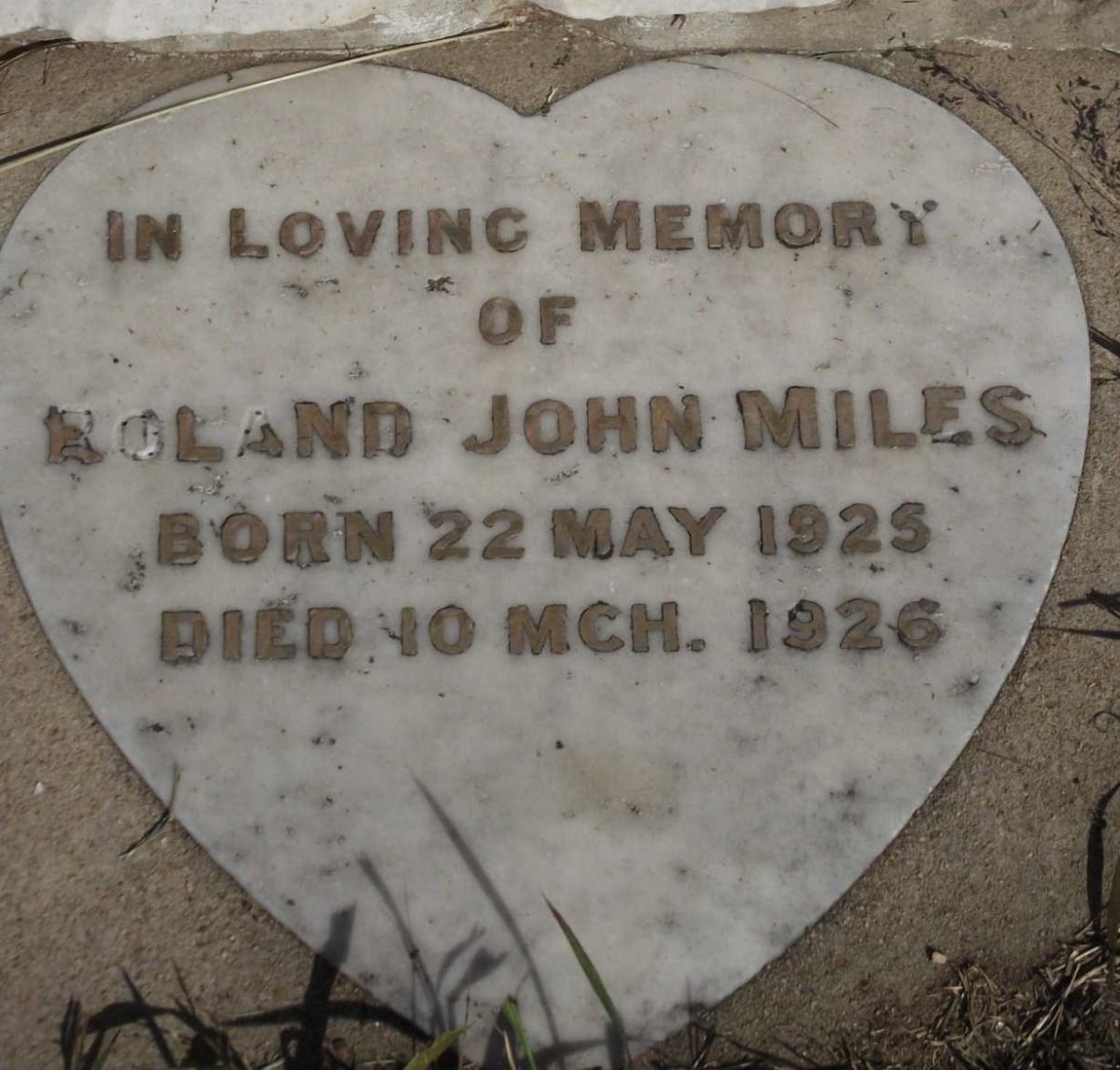 MILES Roland John 1925-1926