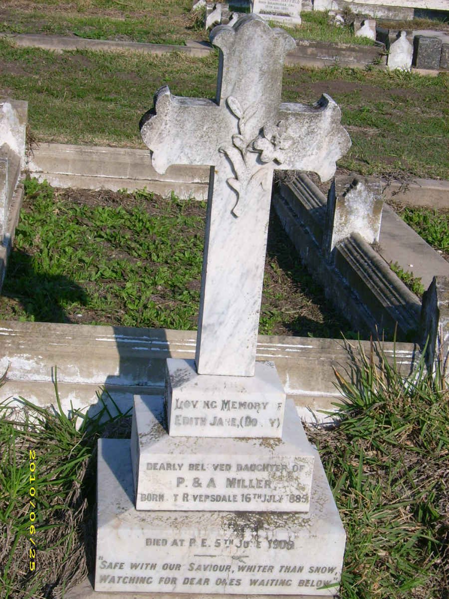 MILLER Edith Jane 1885-1908