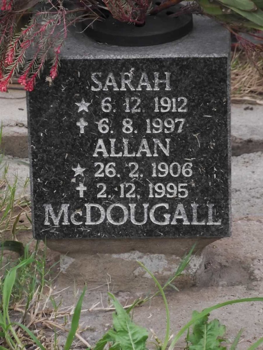 McDOUGALL Allan 1906-1995 &amp; Sarah 1912-1997 