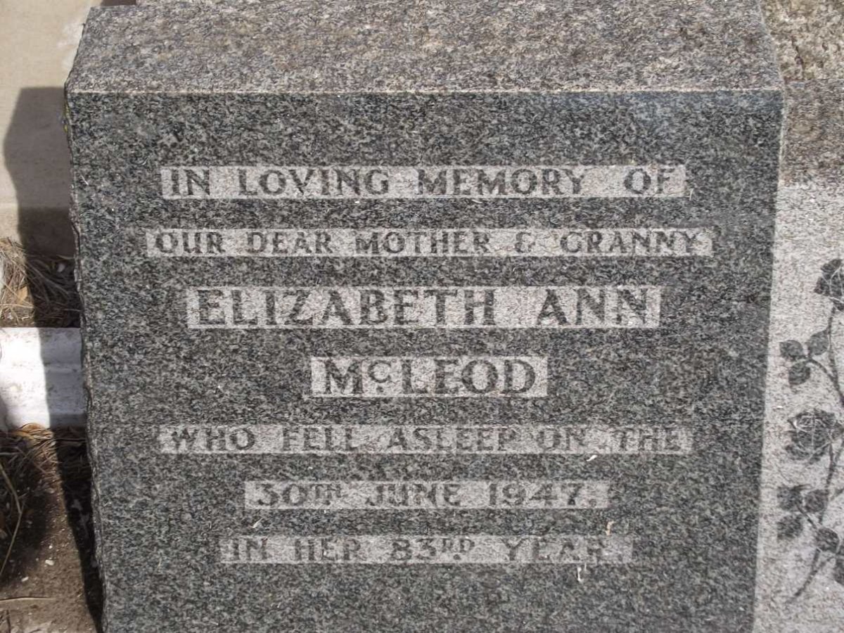 McLEOD Elizabeth Ann -1947