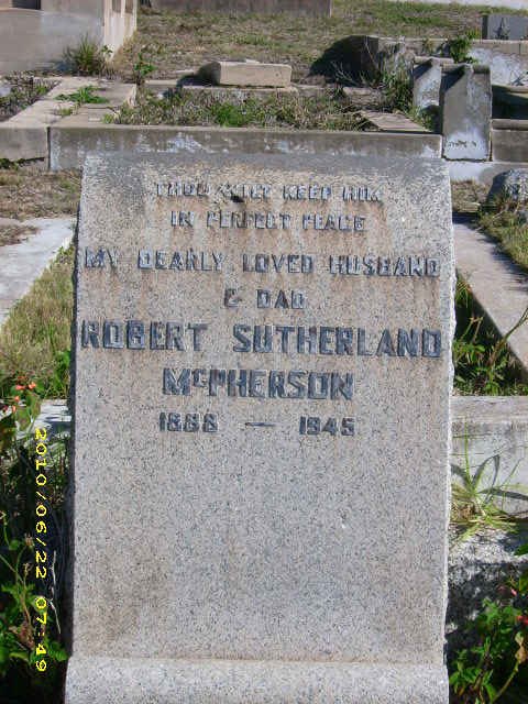 MCPHERSON Robert Sutherland 1888-1945
