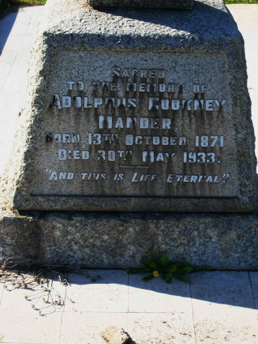 MANDER Adolphus Cookney 1871-1933
