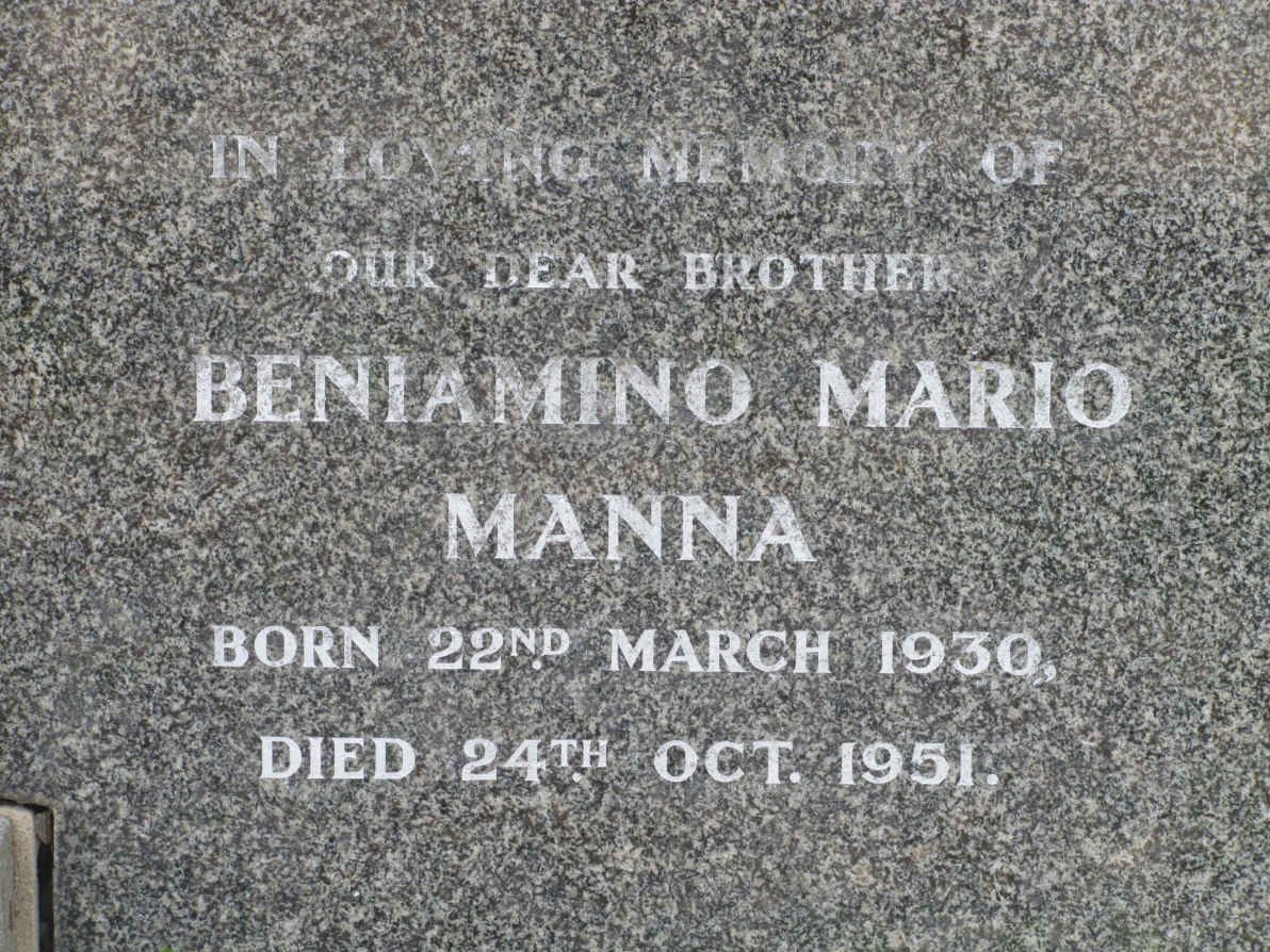 MANNA Benjamino Mario 1930-1951