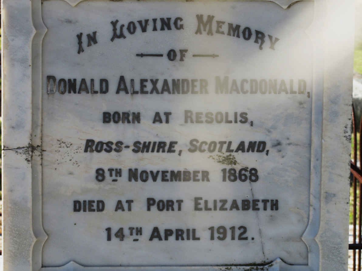 MACDONALD Donald Alexander 1868-1912