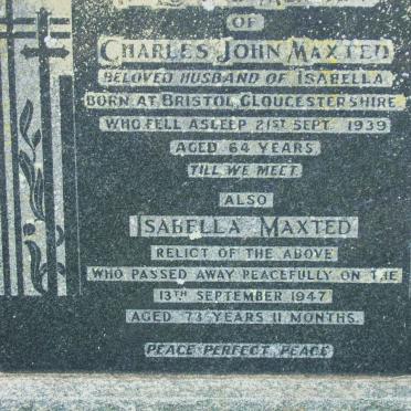MAXTED Charles John -1939 &amp; Isabella -1947