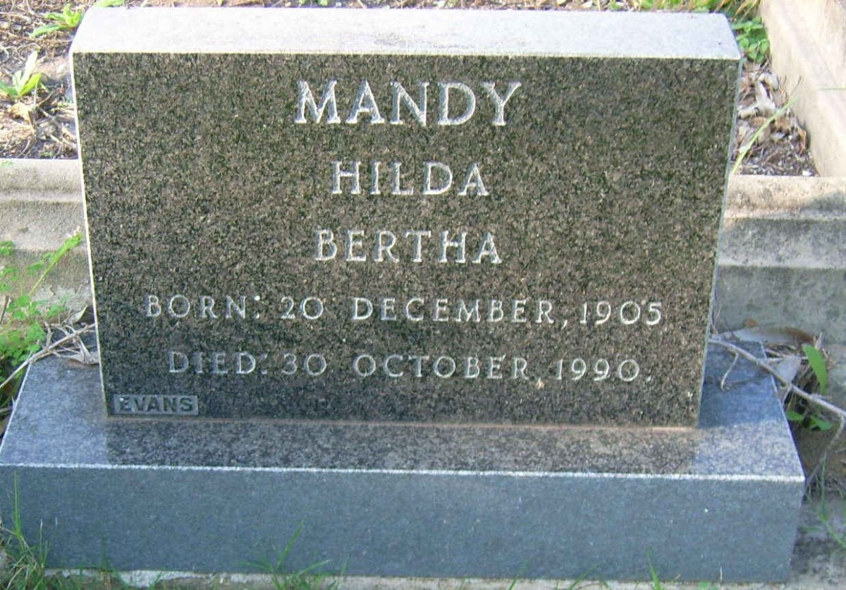 MANDY Hilda Bertha 1905-1990