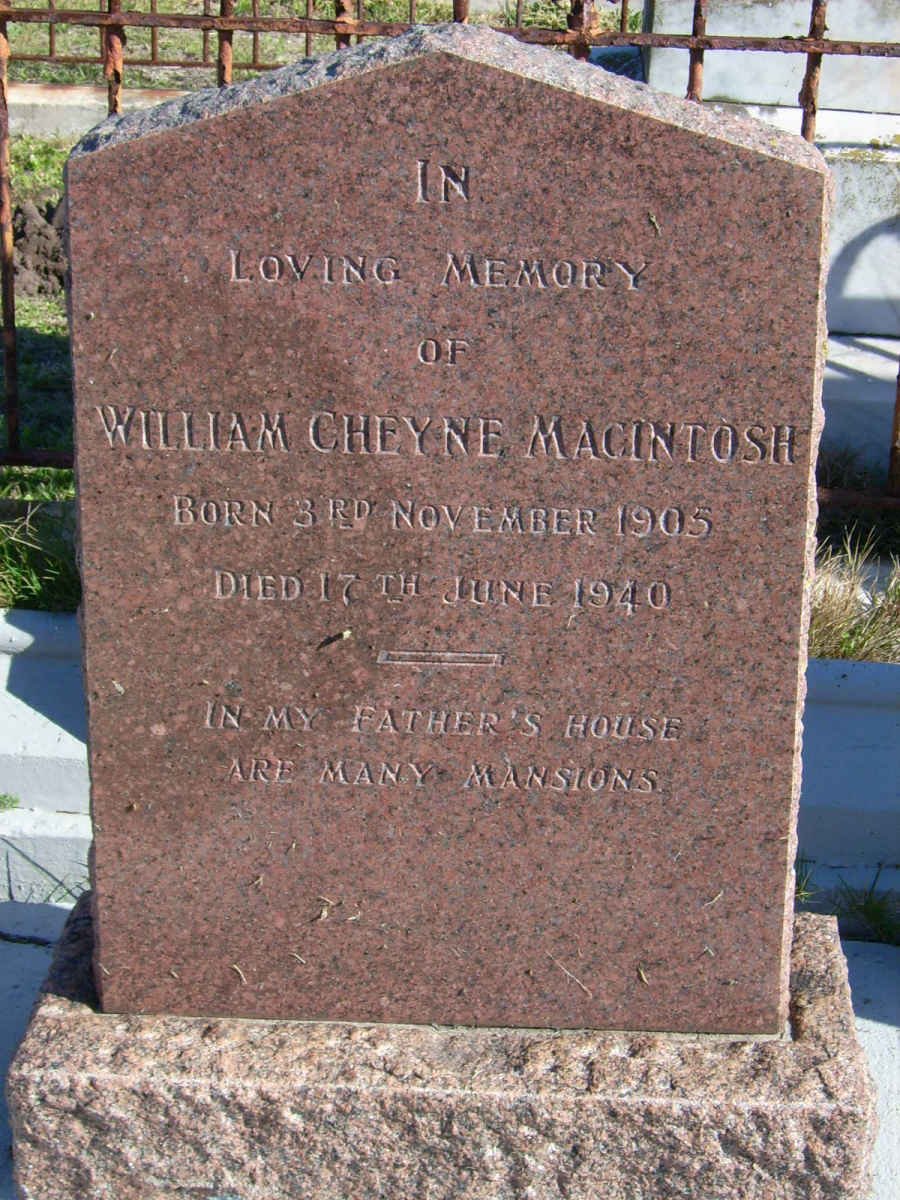 MACINTOSH William Cheyne 1905-1940