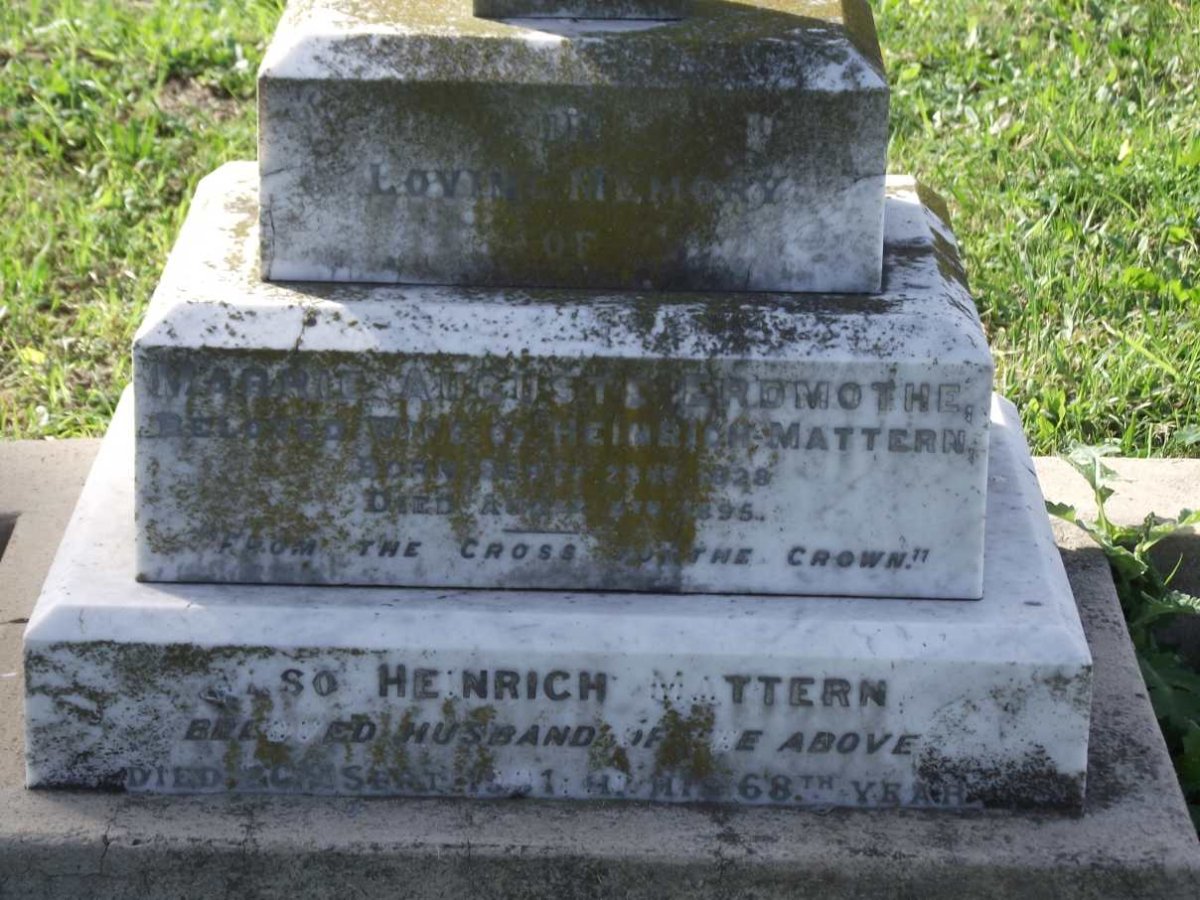 MATTERN Heinrich -1901 &amp; Marrie Auguste 1828-1895