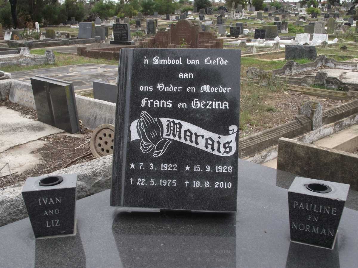 MARAIS Frans 1922-1975 &amp; Gezina 1928-2010