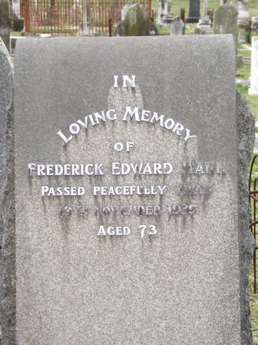 MANN Frederick Edward -1939