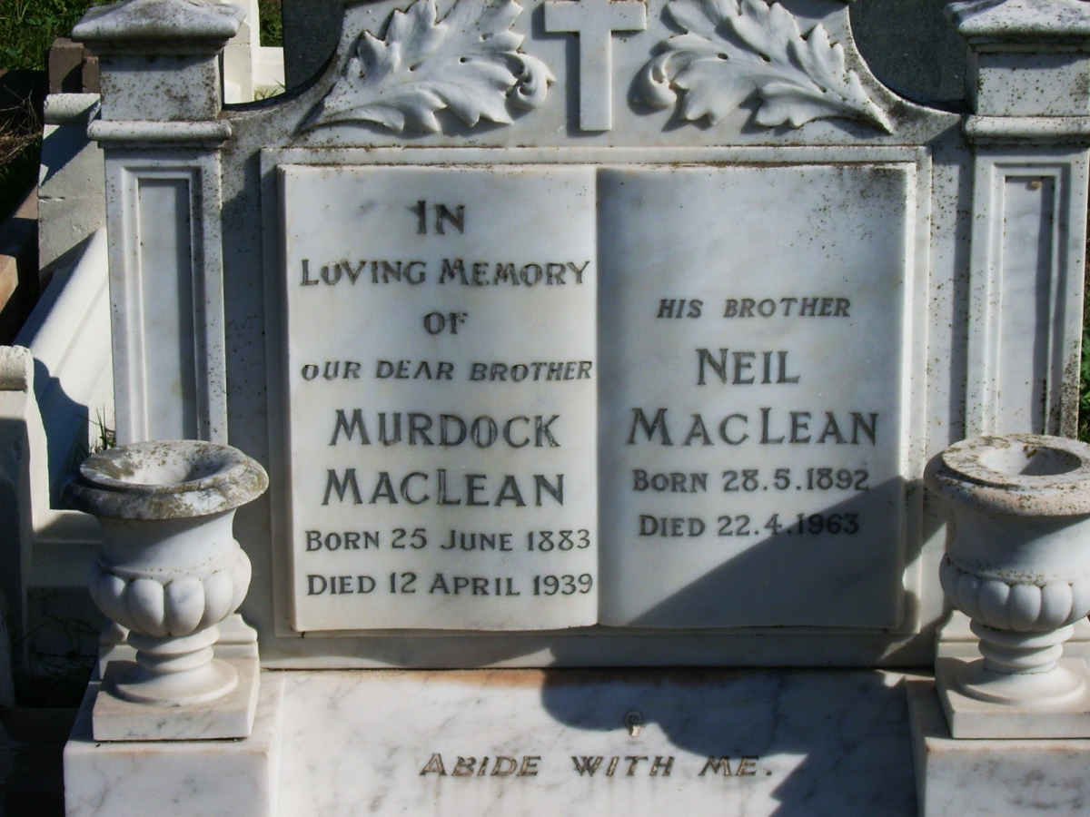MACLEAN Murdock 1883-1939 :: MACLEAN Neil 1892-1963