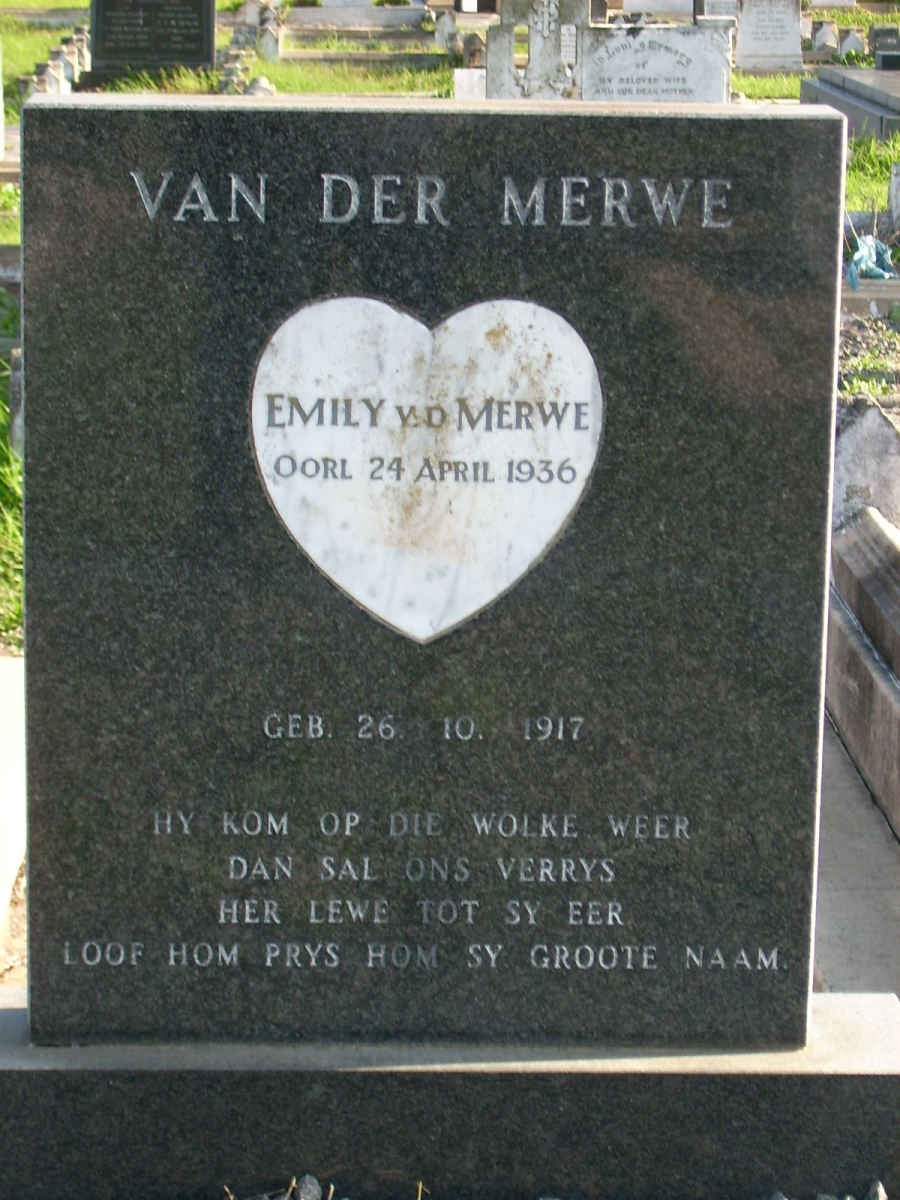 MERWE Emily, van der 1917-1936