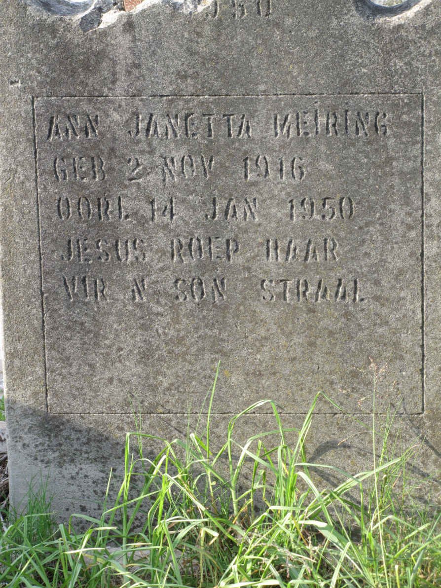 MEIRING Ann Janetta 1916-1950