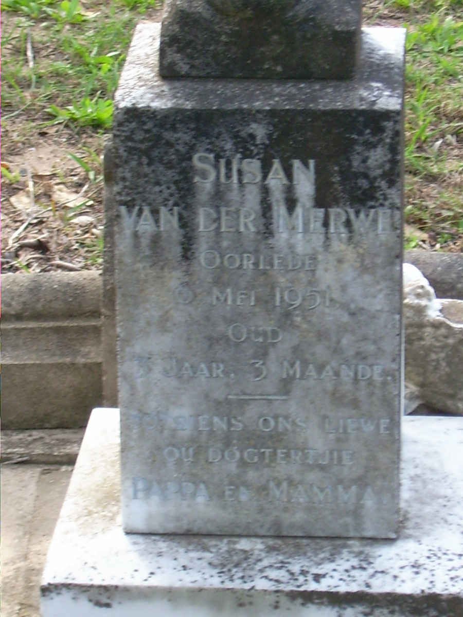 MERWE Susan, van der -1951