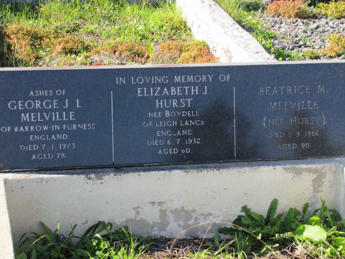 MELLVILLE George J.L. -1973 &amp; Beatrice M. HURST -1986 :: HURST Elizabeth J. nee BOYDELL -1932 