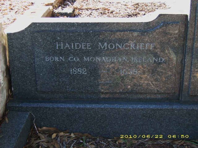 MONCRIEFF Haidee 1882-1938