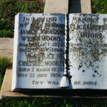 MOORE - James Jonathan West 1876-1929 &amp; Alice Chrissie 1879-1956 :: MOORE Alice Jeffrey 1913-1936