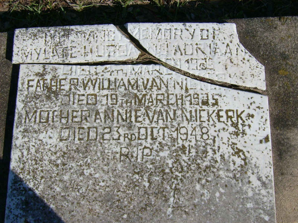 NIEKERK William, van -19?5 &amp; Annie -1948 :: VAN NIEKERK Adriaan 19?6