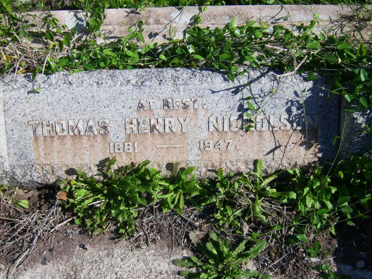 NICHOLSON Thomas Henry 1881-1947